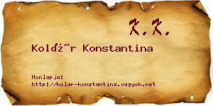 Kolár Konstantina névjegykártya